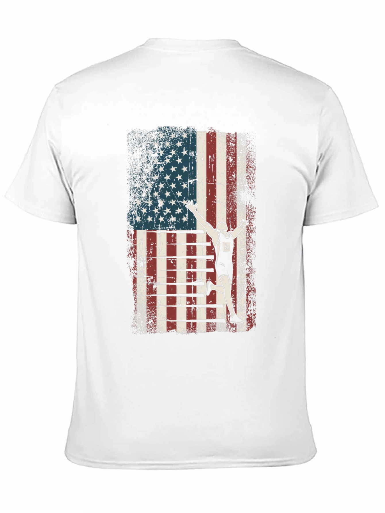 American Flag Runner Graphic Tee - Patriotic Style
