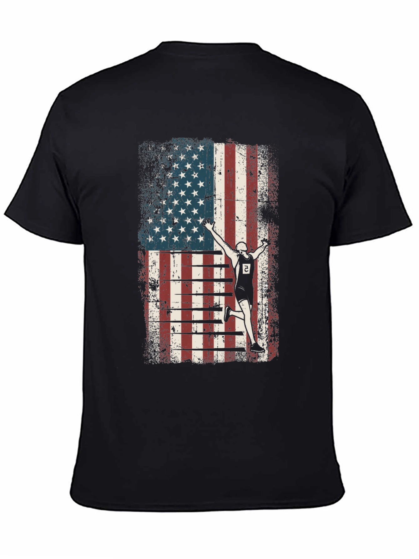 American Flag Runner Graphic Tee - Patriotic Style