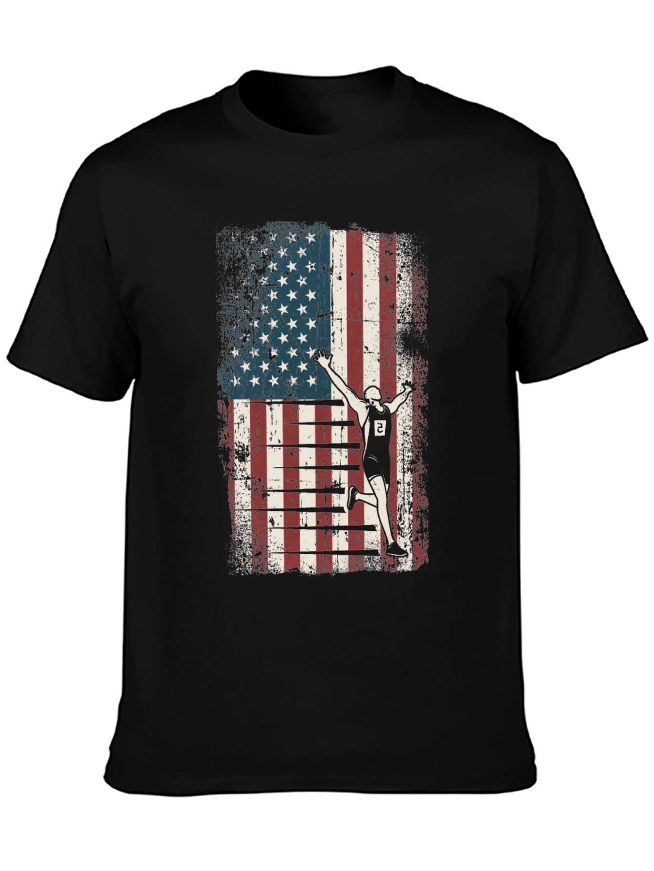 American Flag Runner Graphic Tee - Patriotic Style