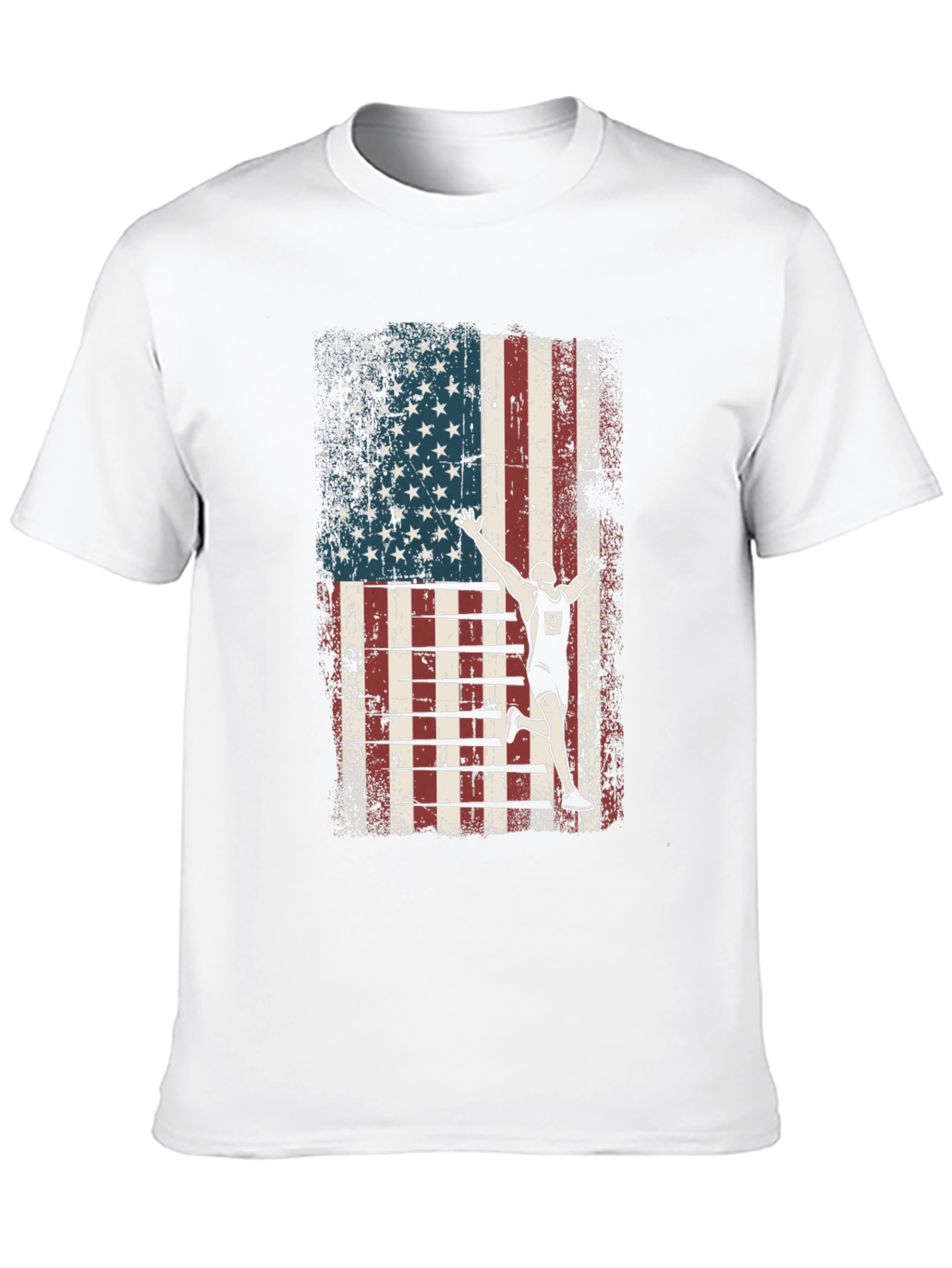 American Flag Runner Graphic Tee - Patriotic Style