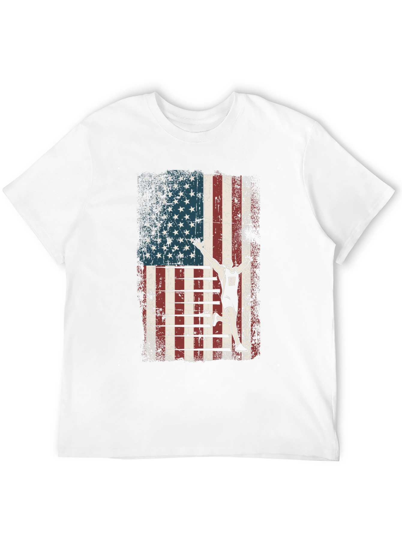 American Flag Runner Graphic Tee - Patriotic Style