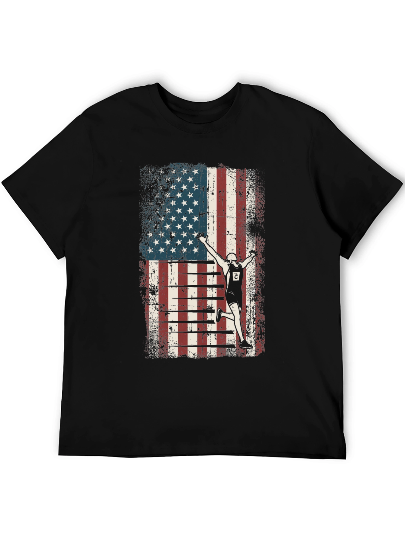 American Flag Runner Graphic Tee - Patriotic Style