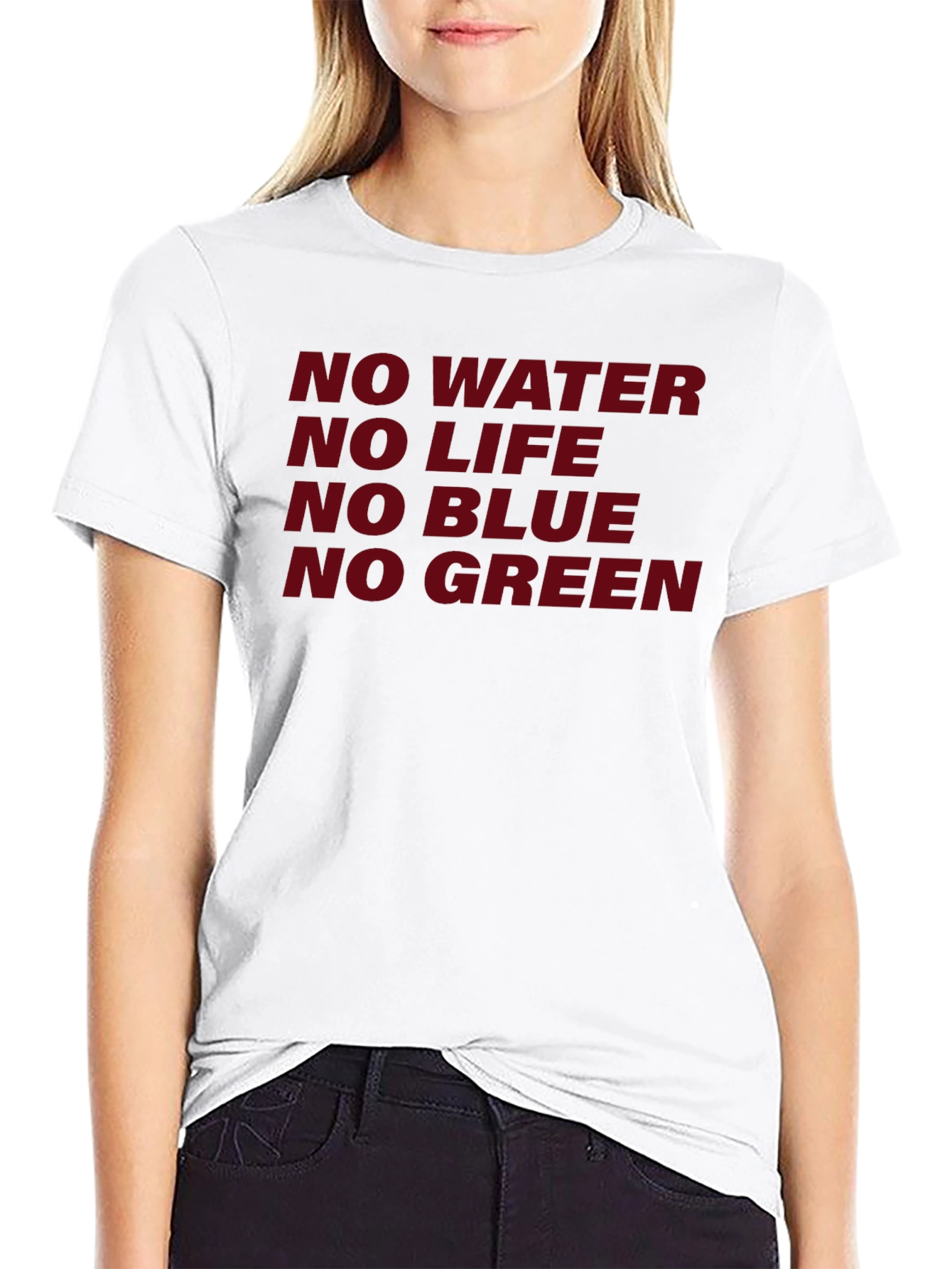 No Water No Life Graphic Tee - Black