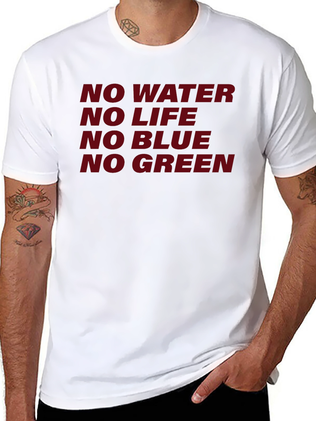 No Water No Life Graphic Tee - Black