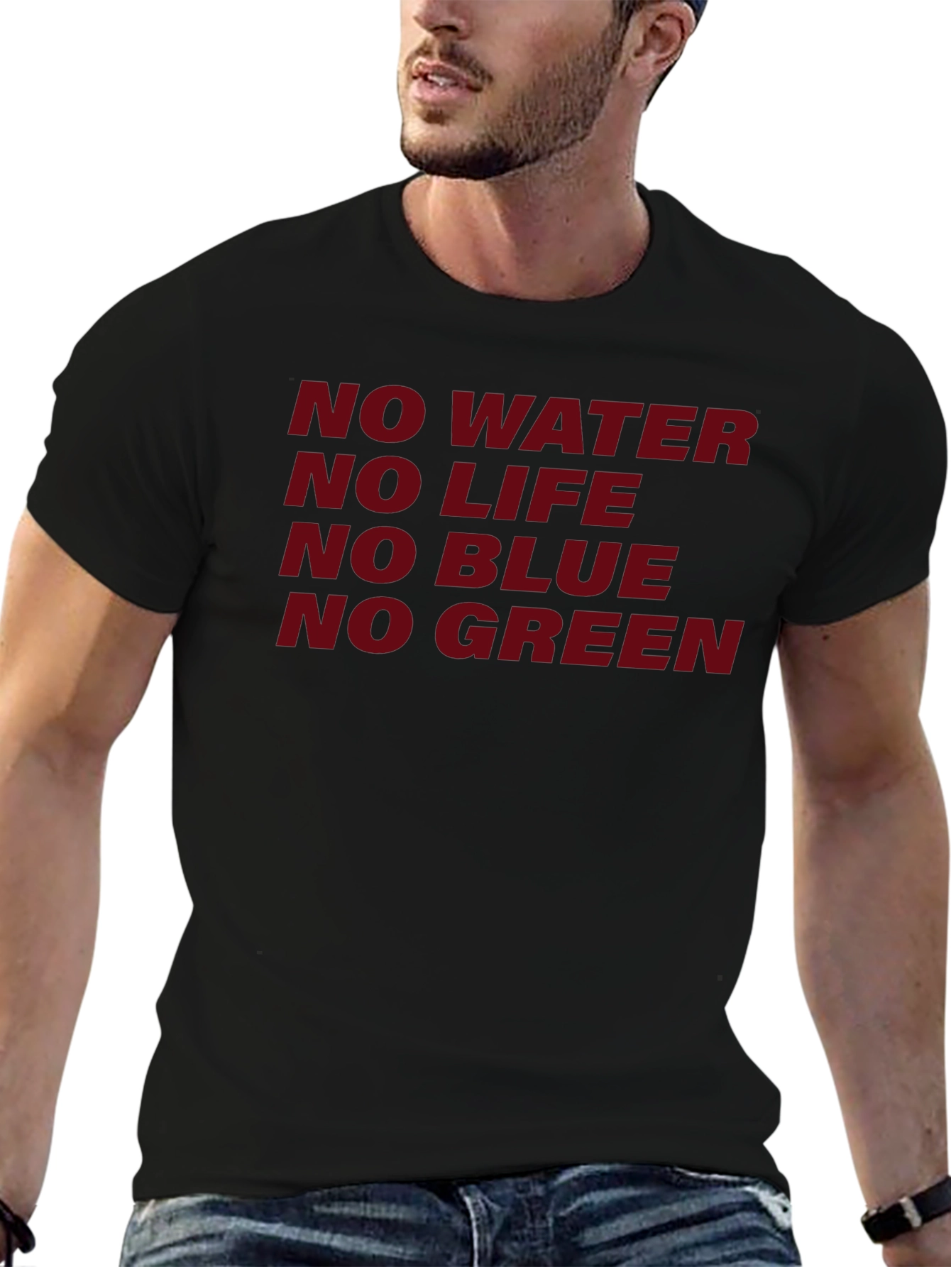 No Water No Life Graphic Tee - Black
