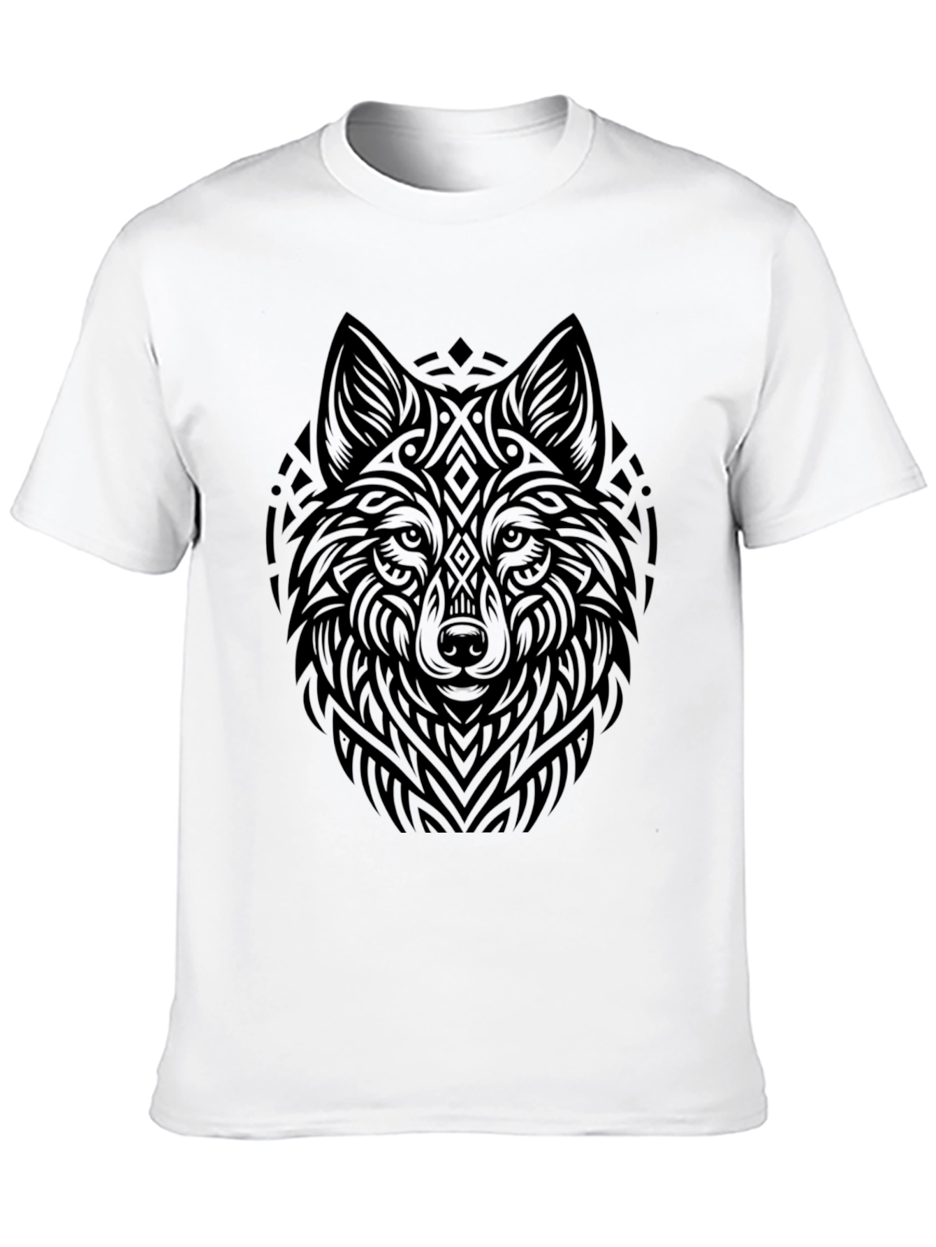 Wolf Graphic Print Black T-Shirt