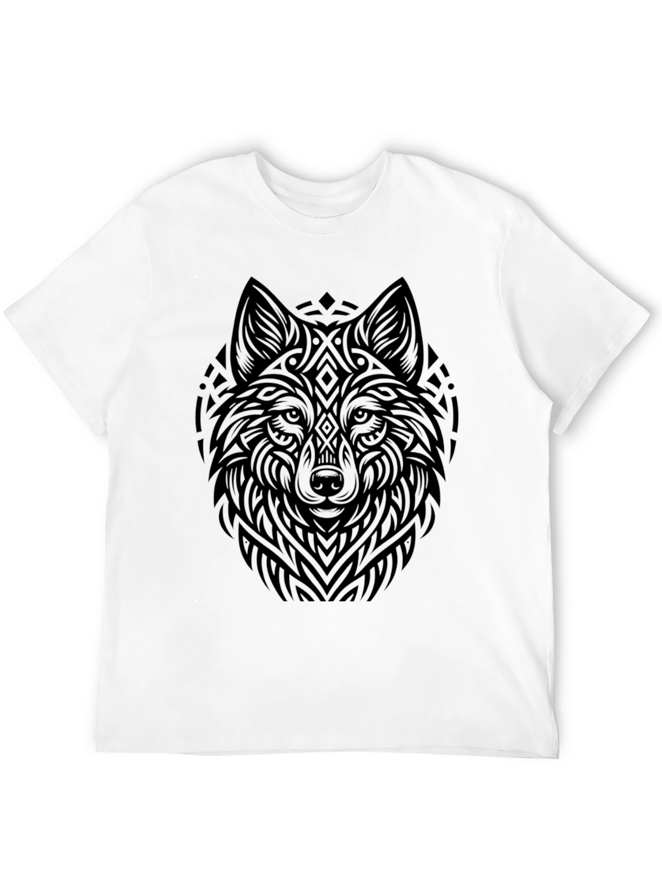 Wolf Graphic Print Black T-Shirt