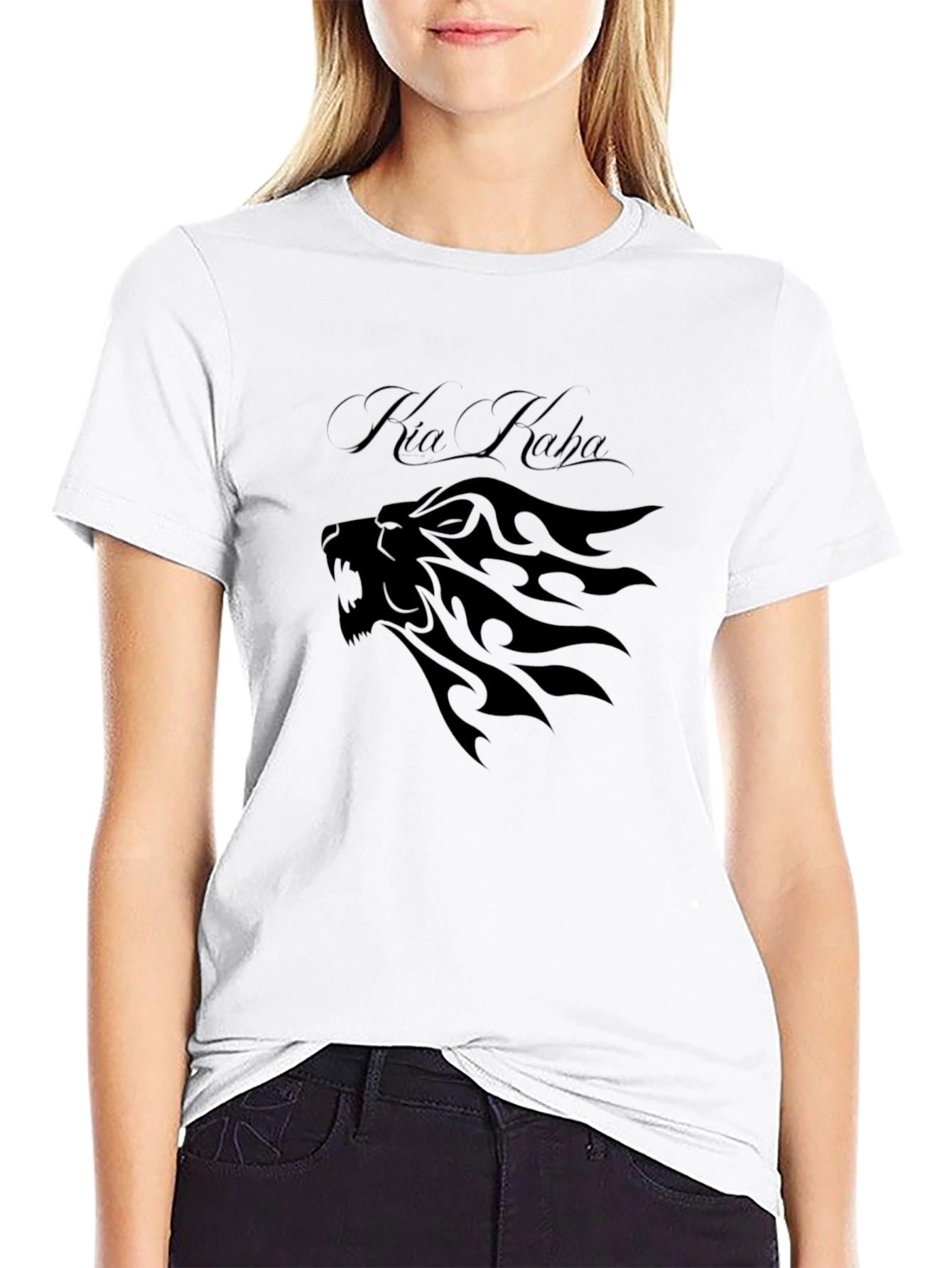 Kia Kaha Lion Graphic Black T-Shirt