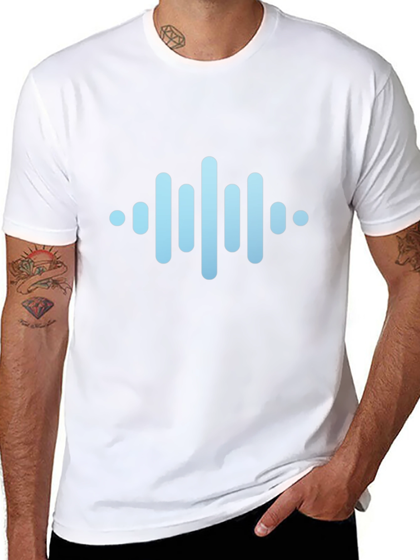 Modern Soundwave Graphic Black T-Shirt