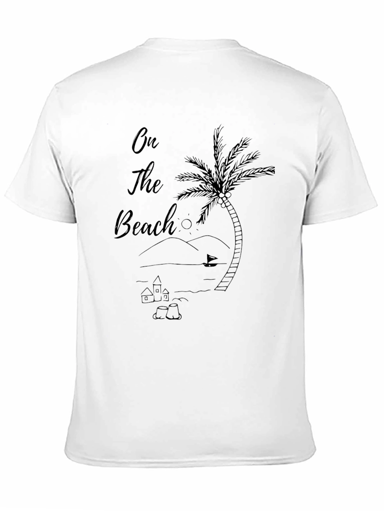 Mens Black On The Beach Graphic Tee