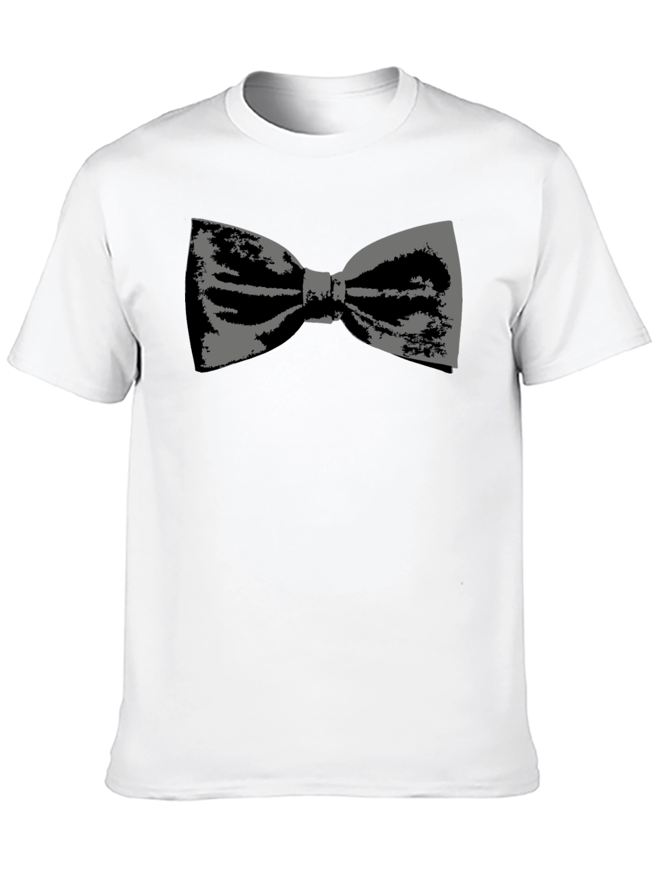Stylish Bowtie Graphic Tee - Classic Black