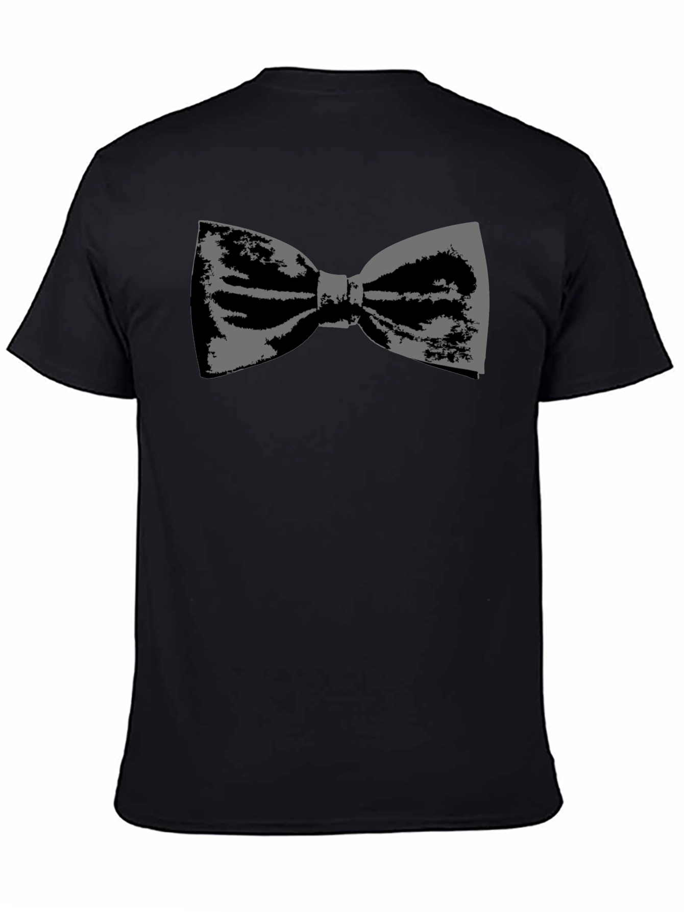 Stylish Bowtie Graphic Tee - Classic Black