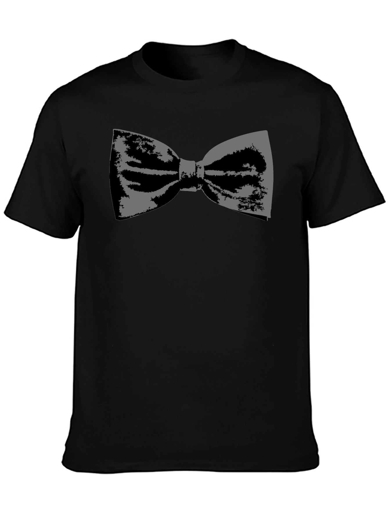 Stylish Bowtie Graphic Tee - Classic Black