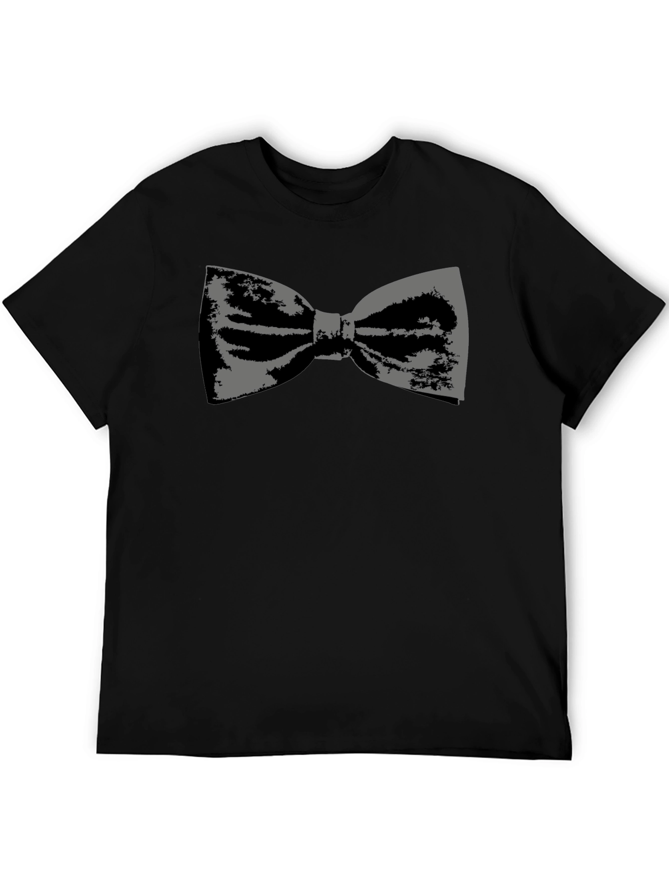 Stylish Bowtie Graphic Tee - Classic Black