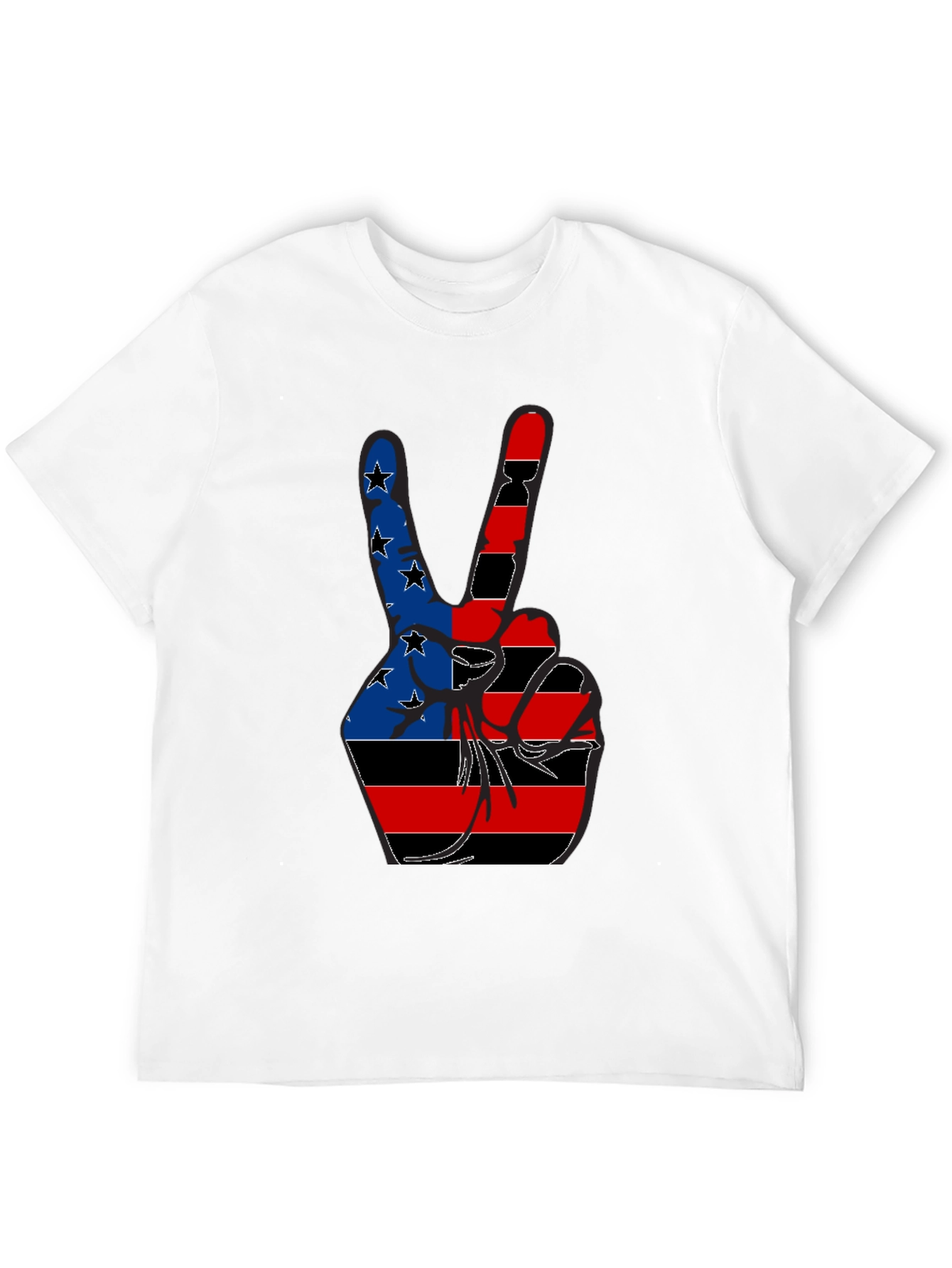 Patriotic Peace Sign Graphic Tee - Black