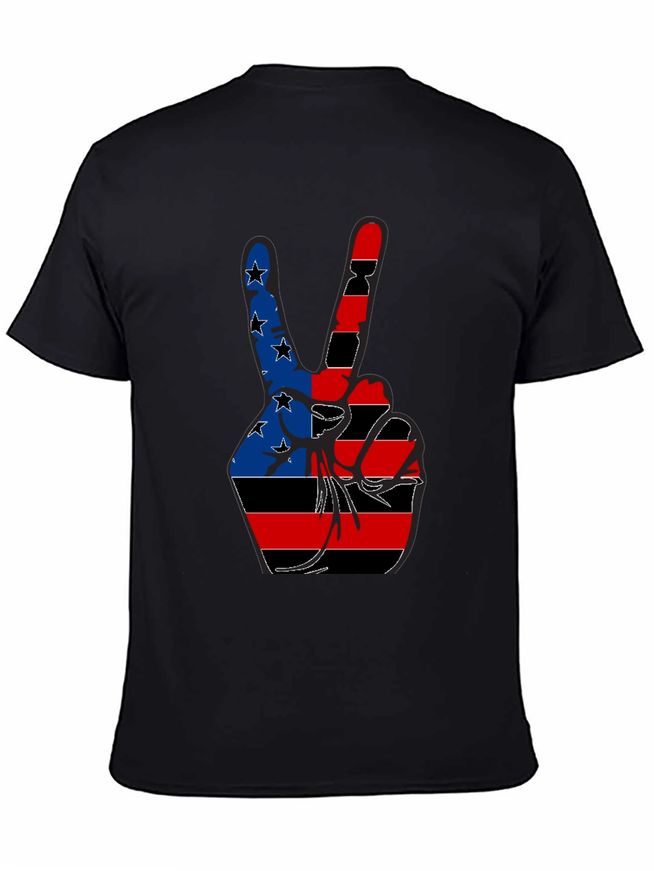 Patriotic Peace Sign Graphic Tee - Black