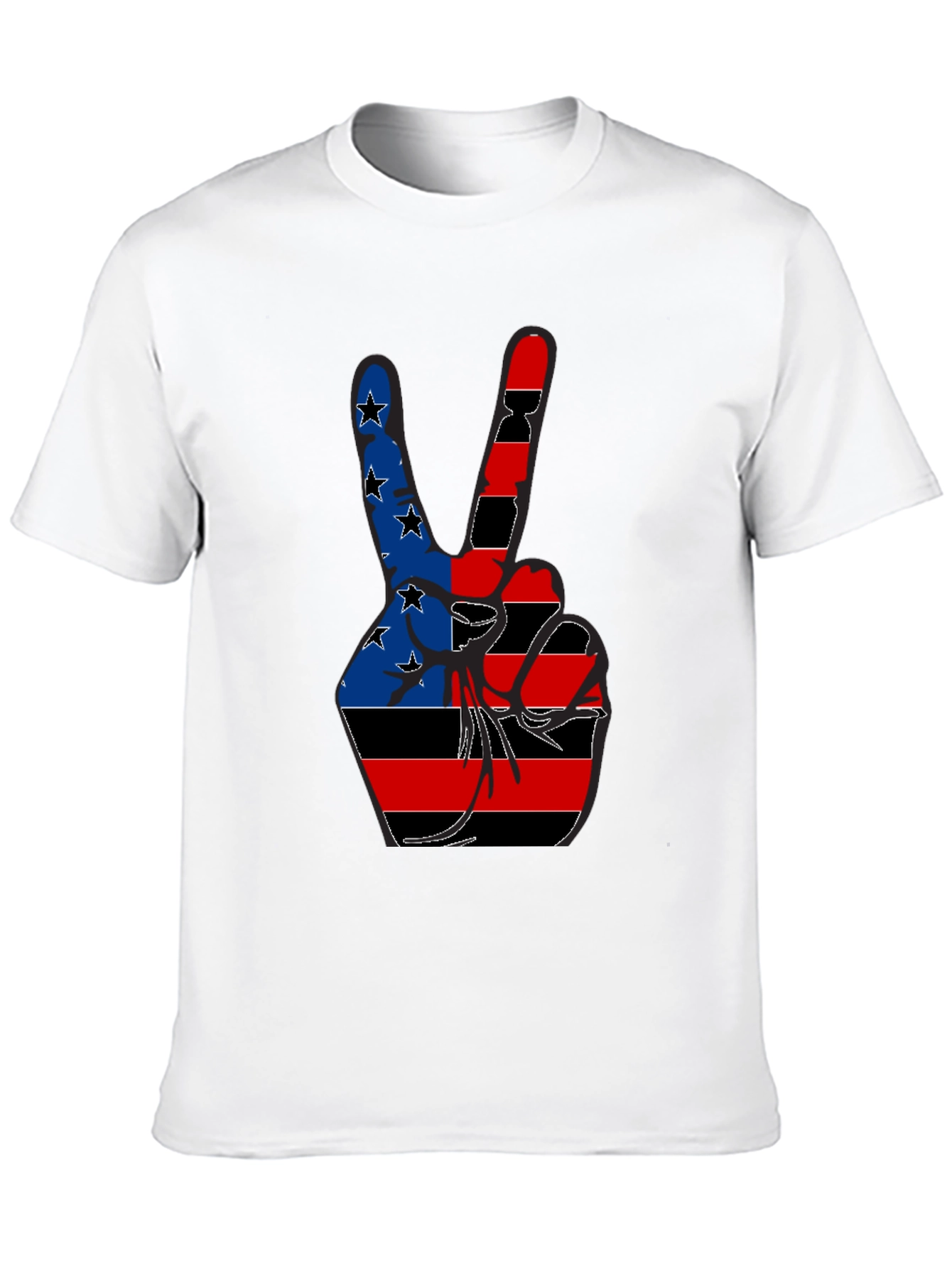 Patriotic Peace Sign Graphic Tee - Black