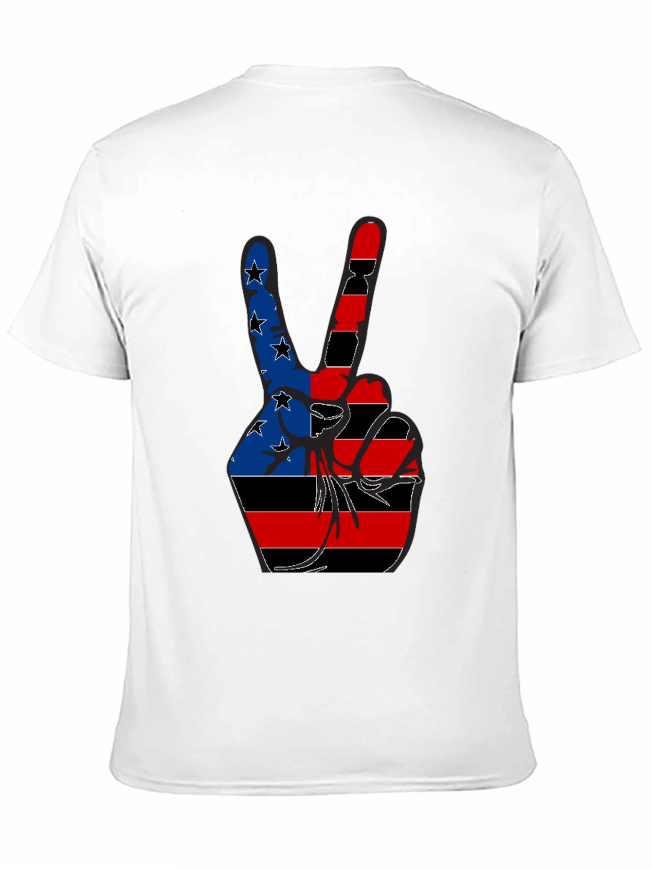 Patriotic Peace Sign Graphic Tee - Black