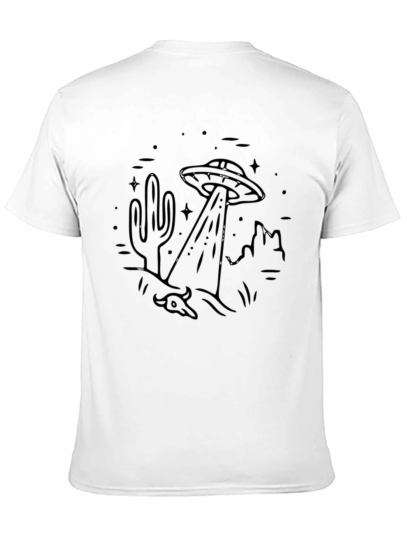 UFO Abduction Graphic Tee - Black Cotton T-Shirt