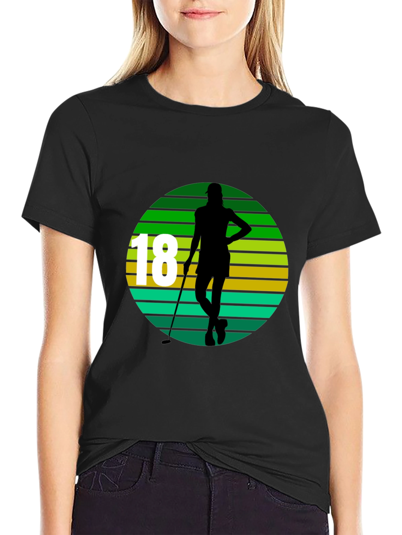 Golfer Silhouette Graphic Tee - 18th Birthday Gift