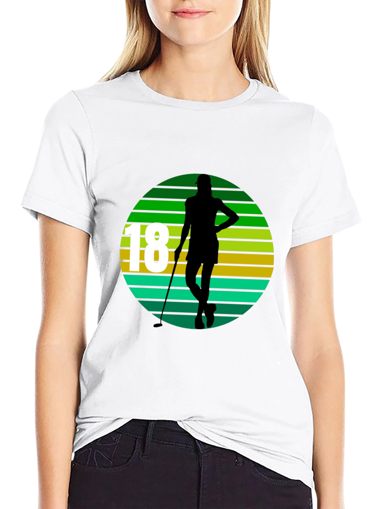 Golfer Silhouette Graphic Tee - 18th Birthday Gift