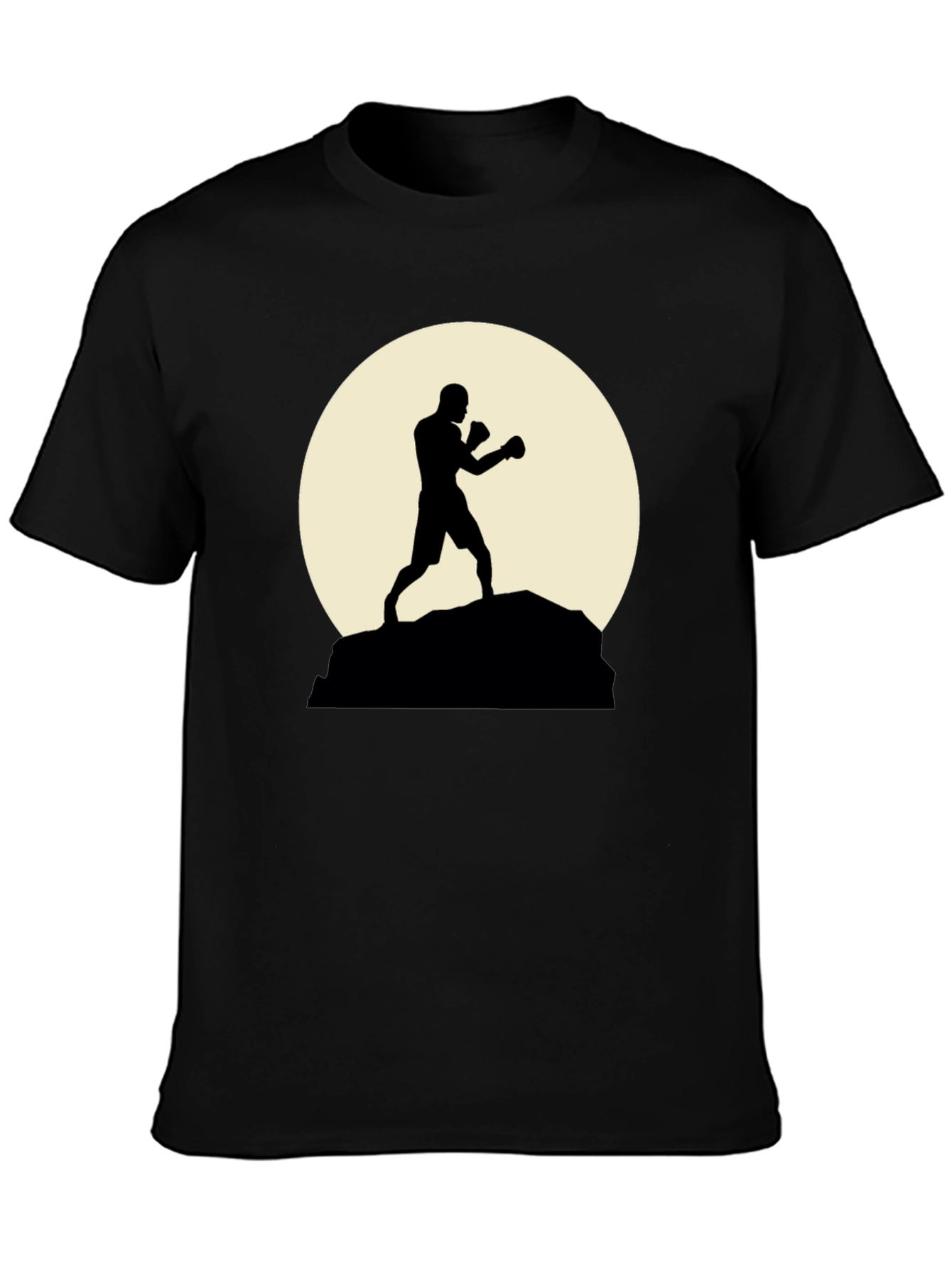 Silhouette Boxer Graphic Tee - Stylish Black Shirt