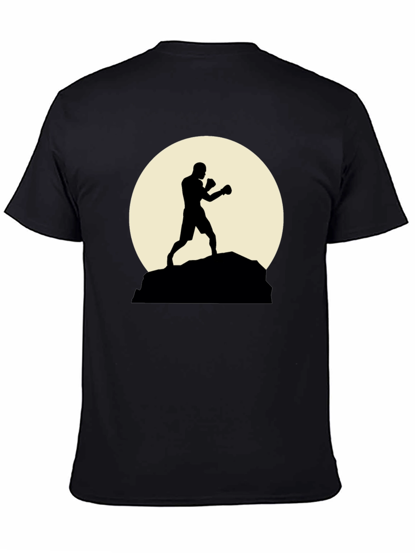 Silhouette Boxer Graphic Tee - Stylish Black Shirt