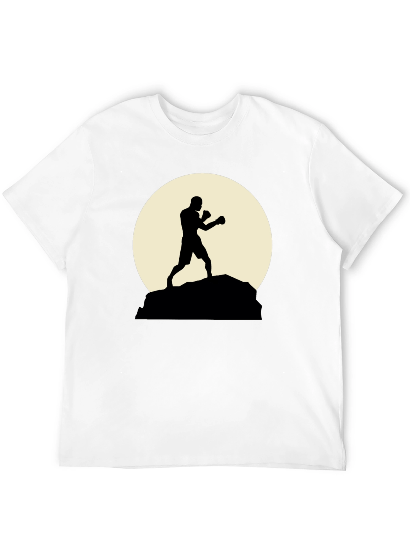 Silhouette Boxer Graphic Tee - Stylish Black Shirt