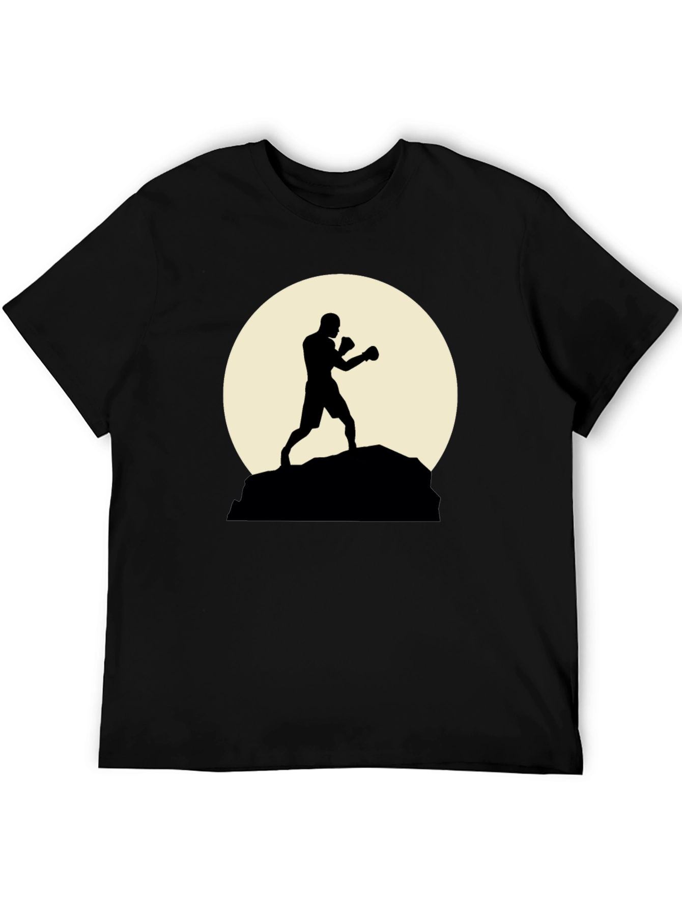Silhouette Boxer Graphic Tee - Stylish Black Shirt