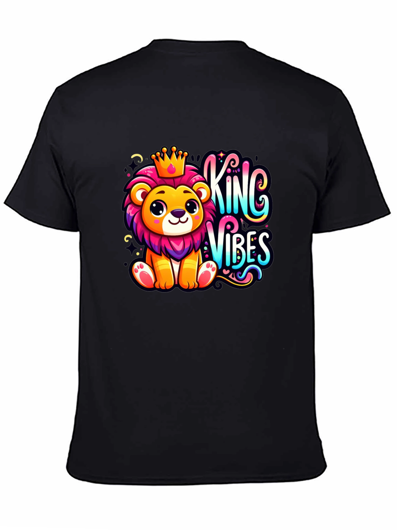 King Vibes Cartoon Lion T-Shirt