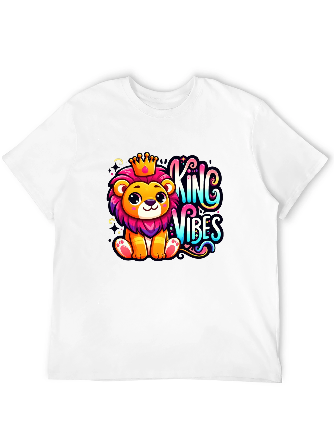 King Vibes Cartoon Lion T-Shirt