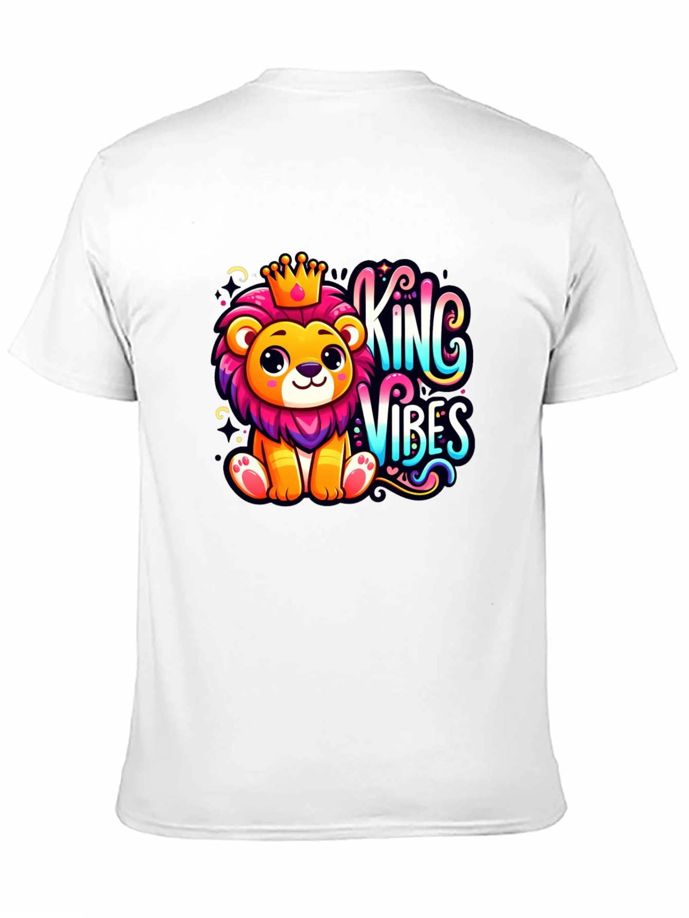 King Vibes Cartoon Lion T-Shirt