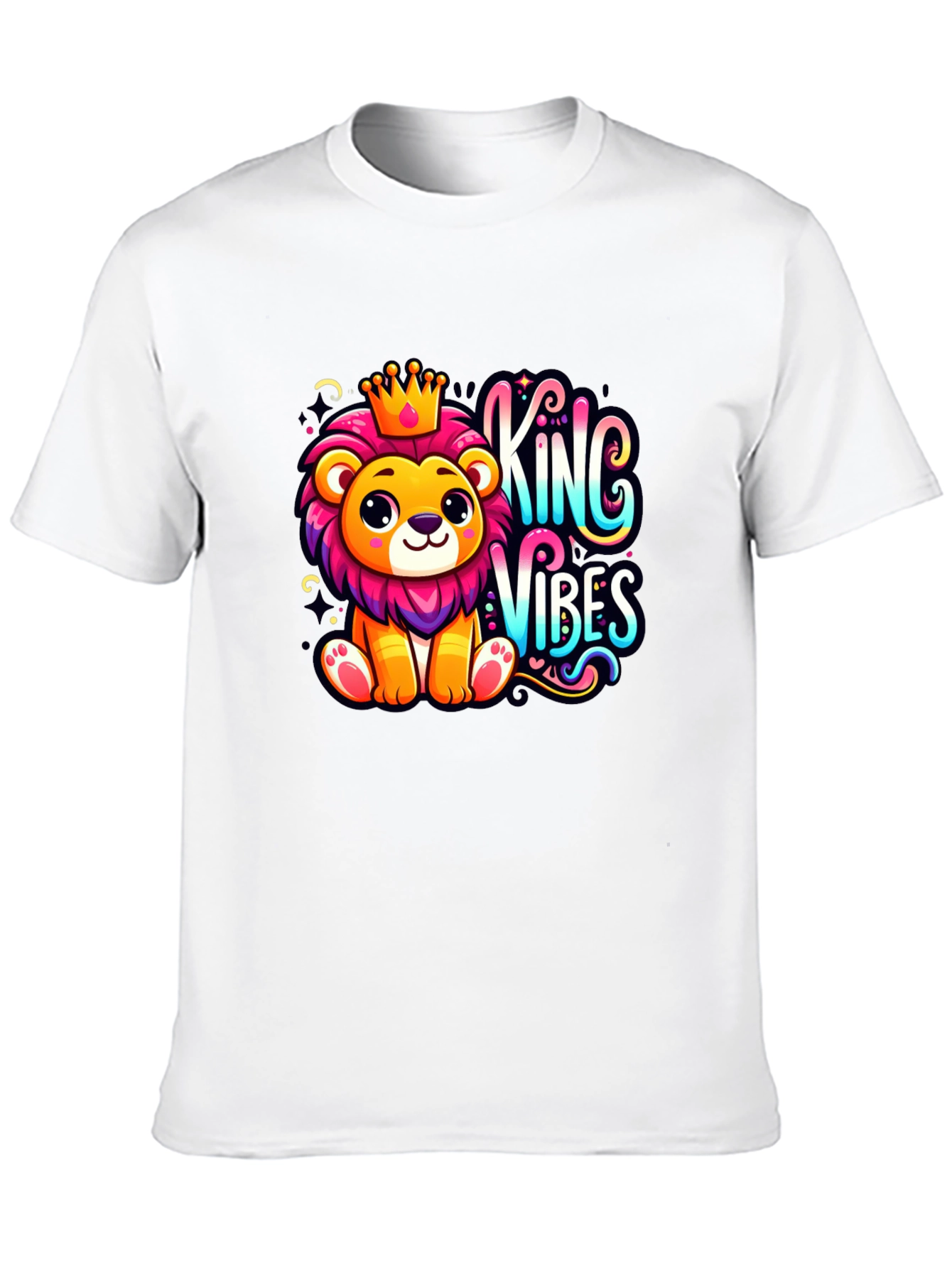 King Vibes Cartoon Lion T-Shirt