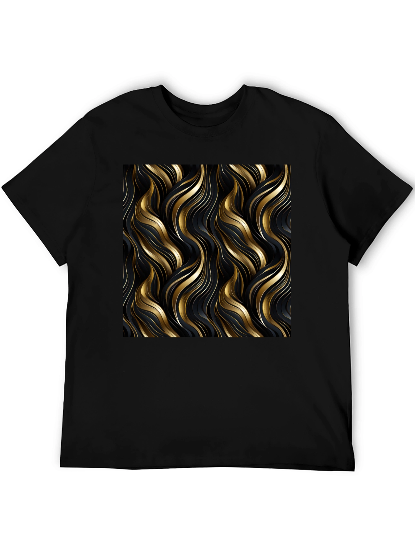 Elegant Gold Swirl T-Shirt - Modern Design
