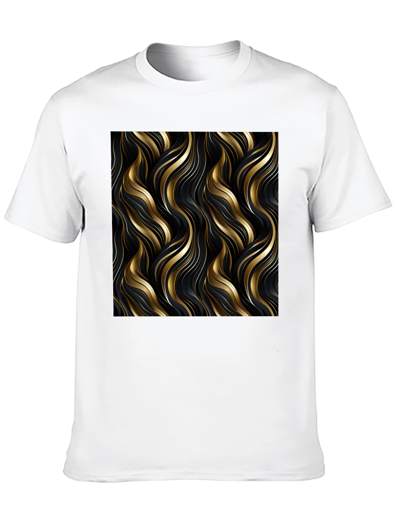 Elegant Gold Swirl T-Shirt - Modern Design