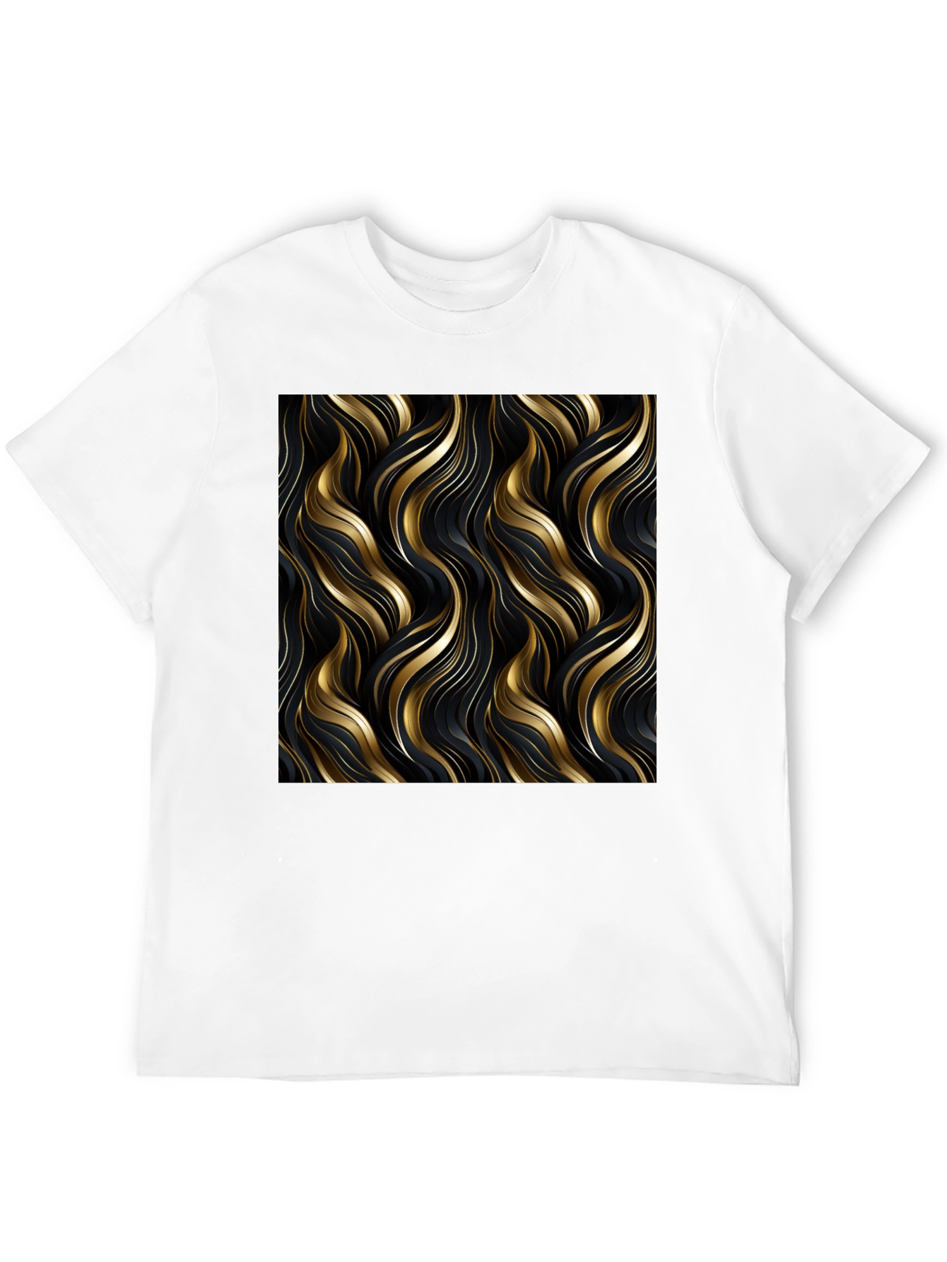 Elegant Gold Swirl T-Shirt - Modern Design