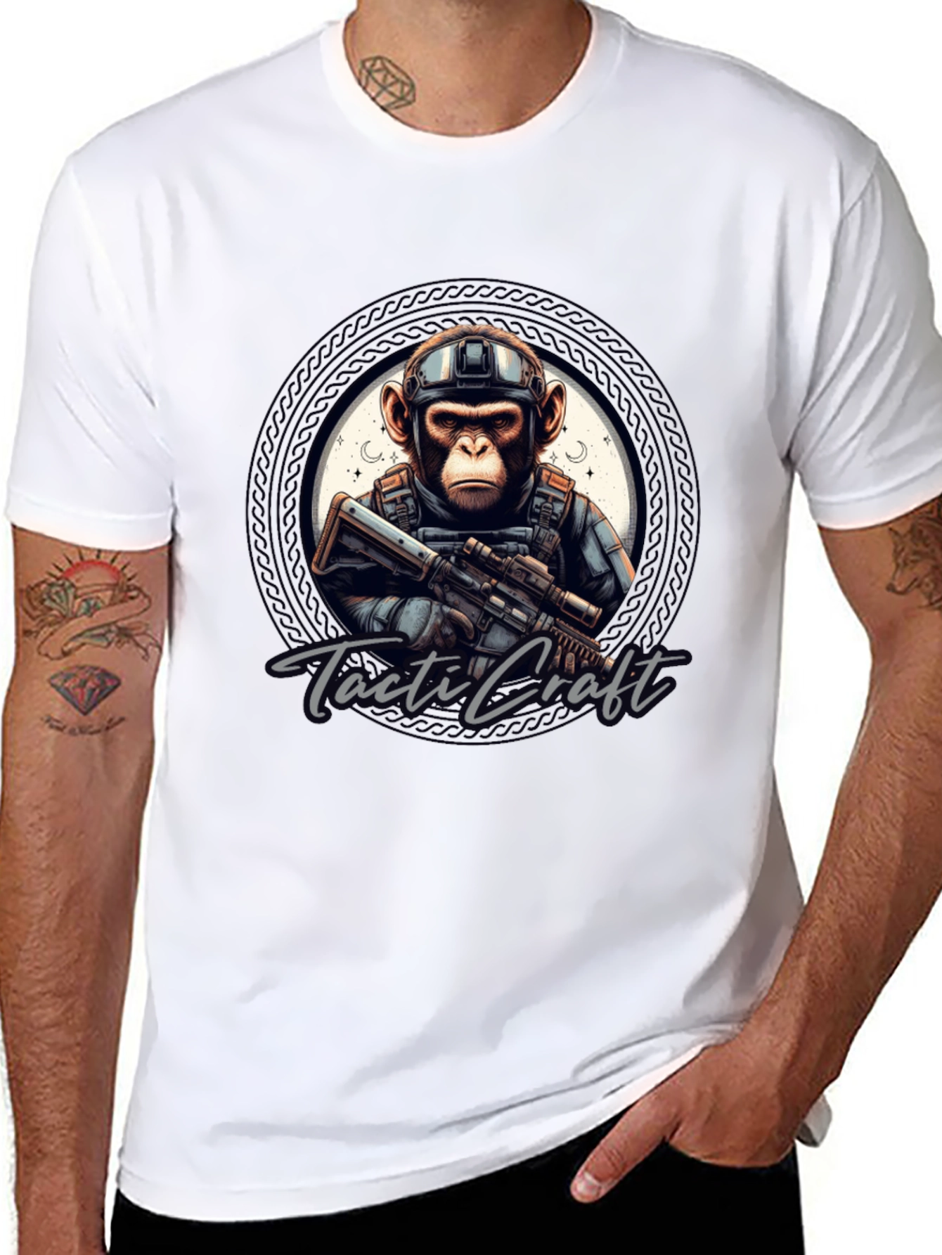 Tactical Monkey Graphic Tee - Black