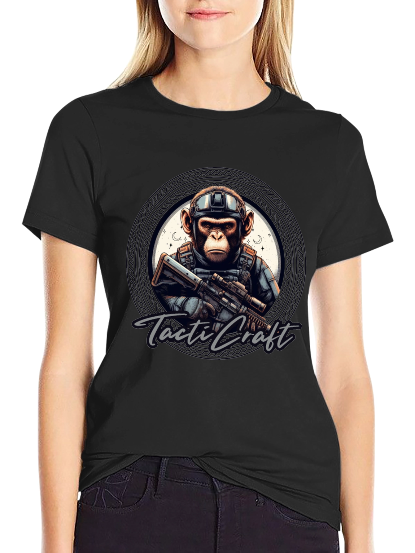 Tactical Monkey Graphic Tee - Black