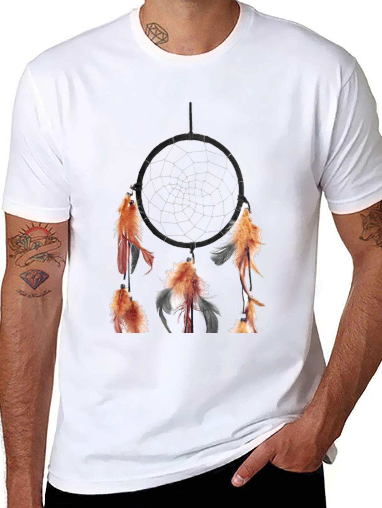 Dream Catcher Graphic Tee - Stylish Black T-Shirt