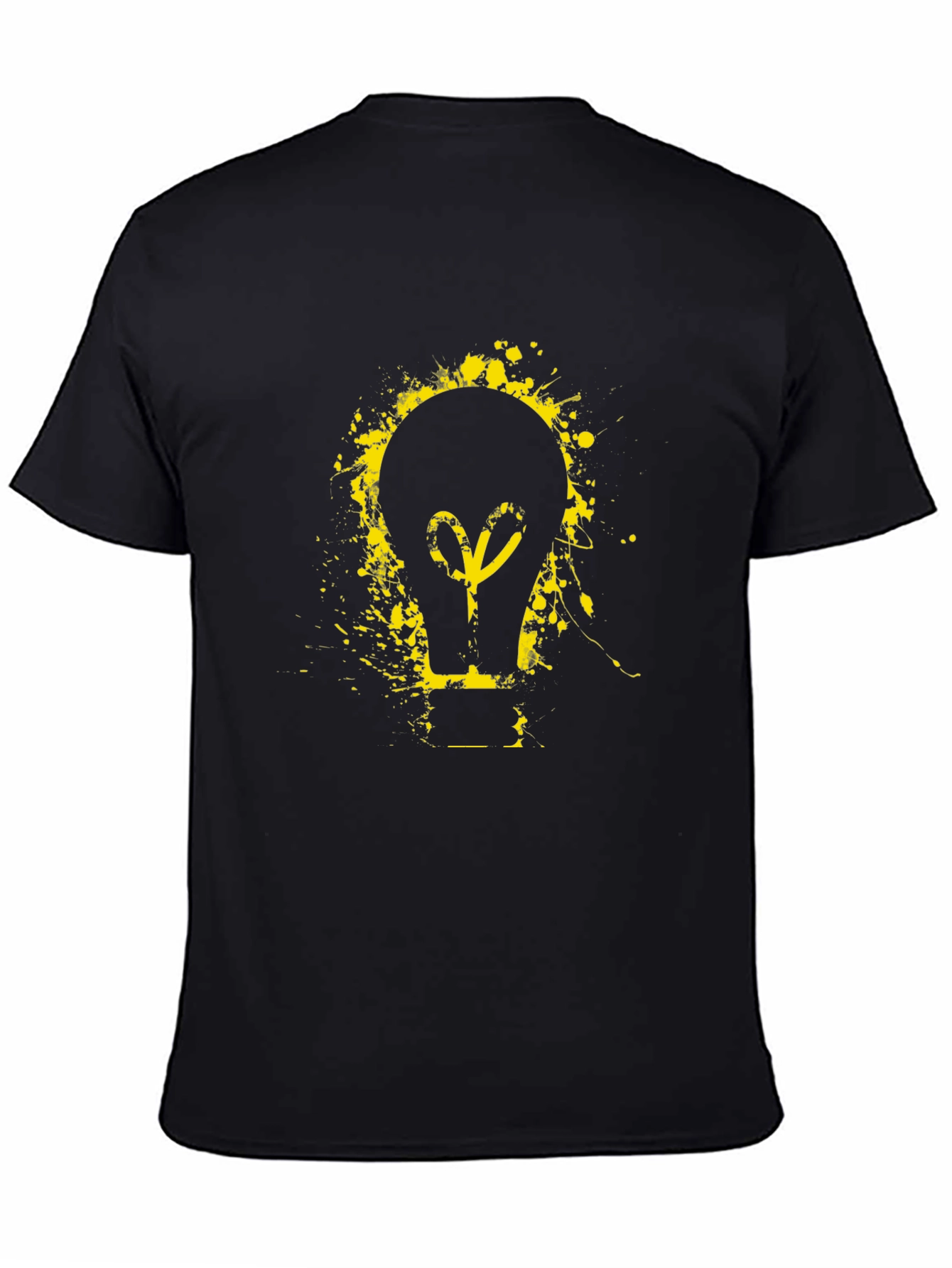 Idea Bulb Graphic Tee - Black Cotton T-Shirt