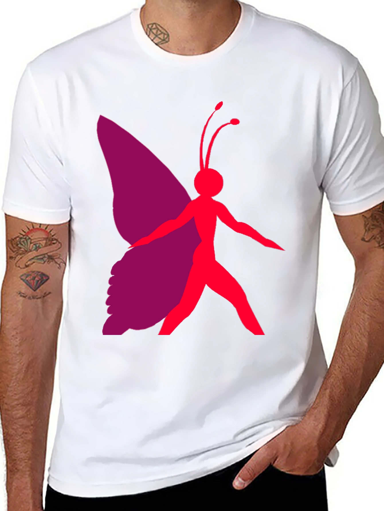 Butterfly Graphic Tee - Black Casual T-Shirt