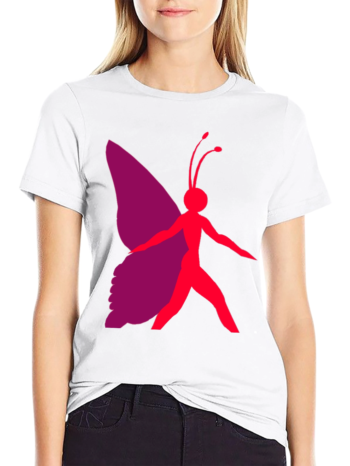 Butterfly Graphic Tee - Black Casual T-Shirt