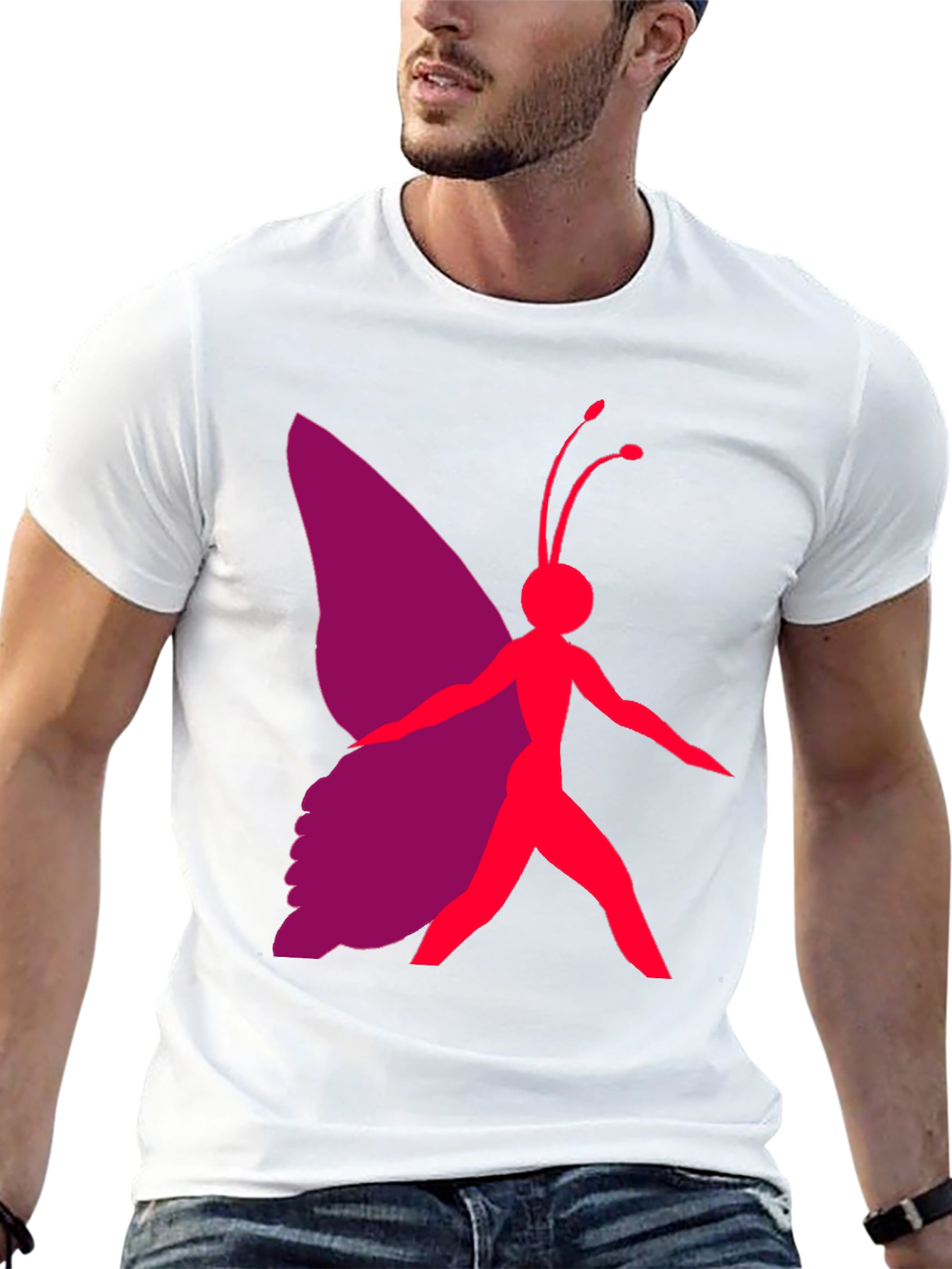 Butterfly Graphic Tee - Black Casual T-Shirt