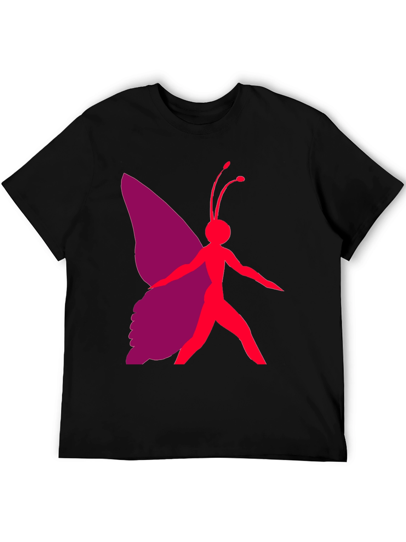 Butterfly Graphic Tee - Black Casual T-Shirt