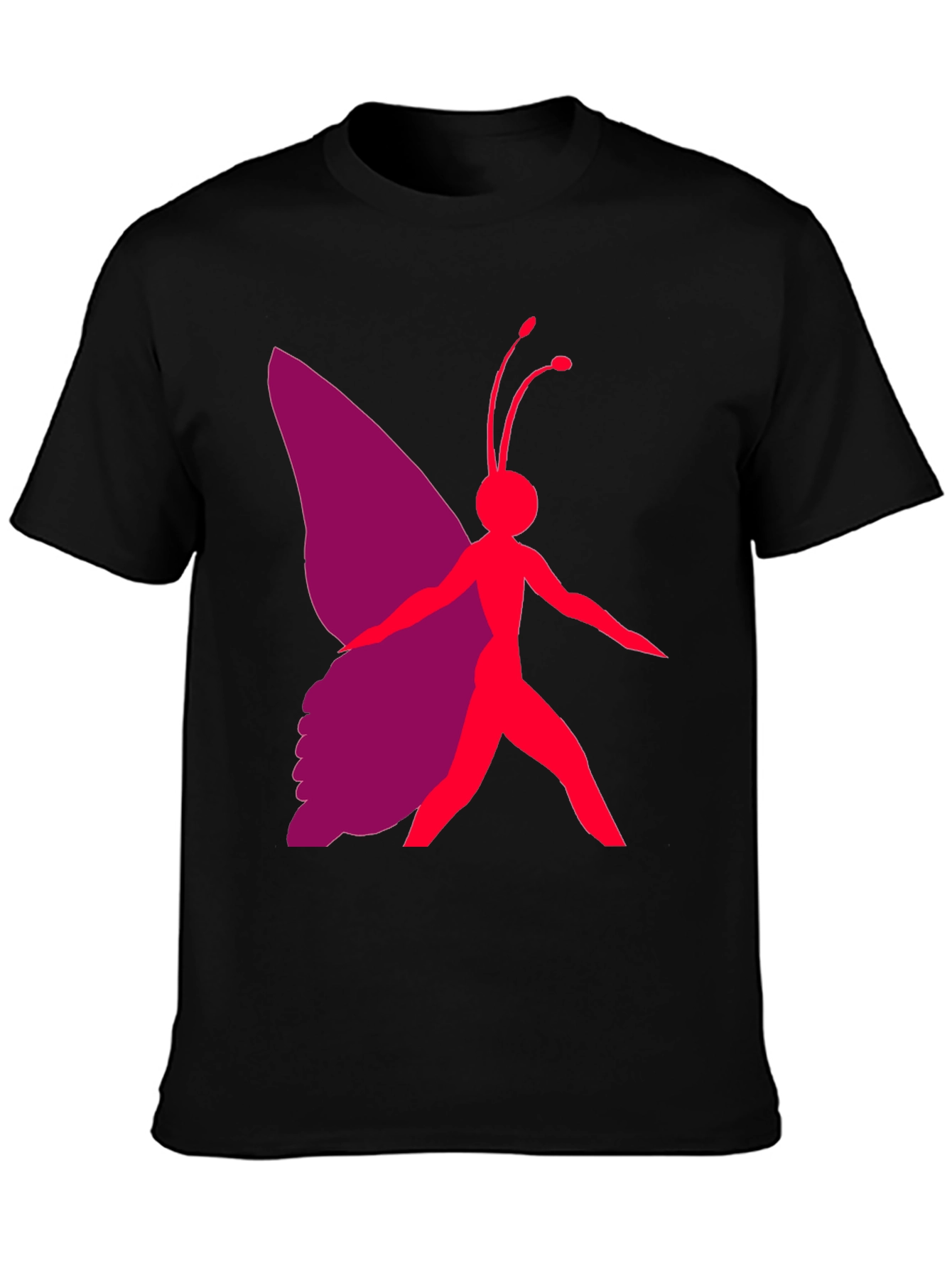 Butterfly Graphic Tee - Black Casual T-Shirt