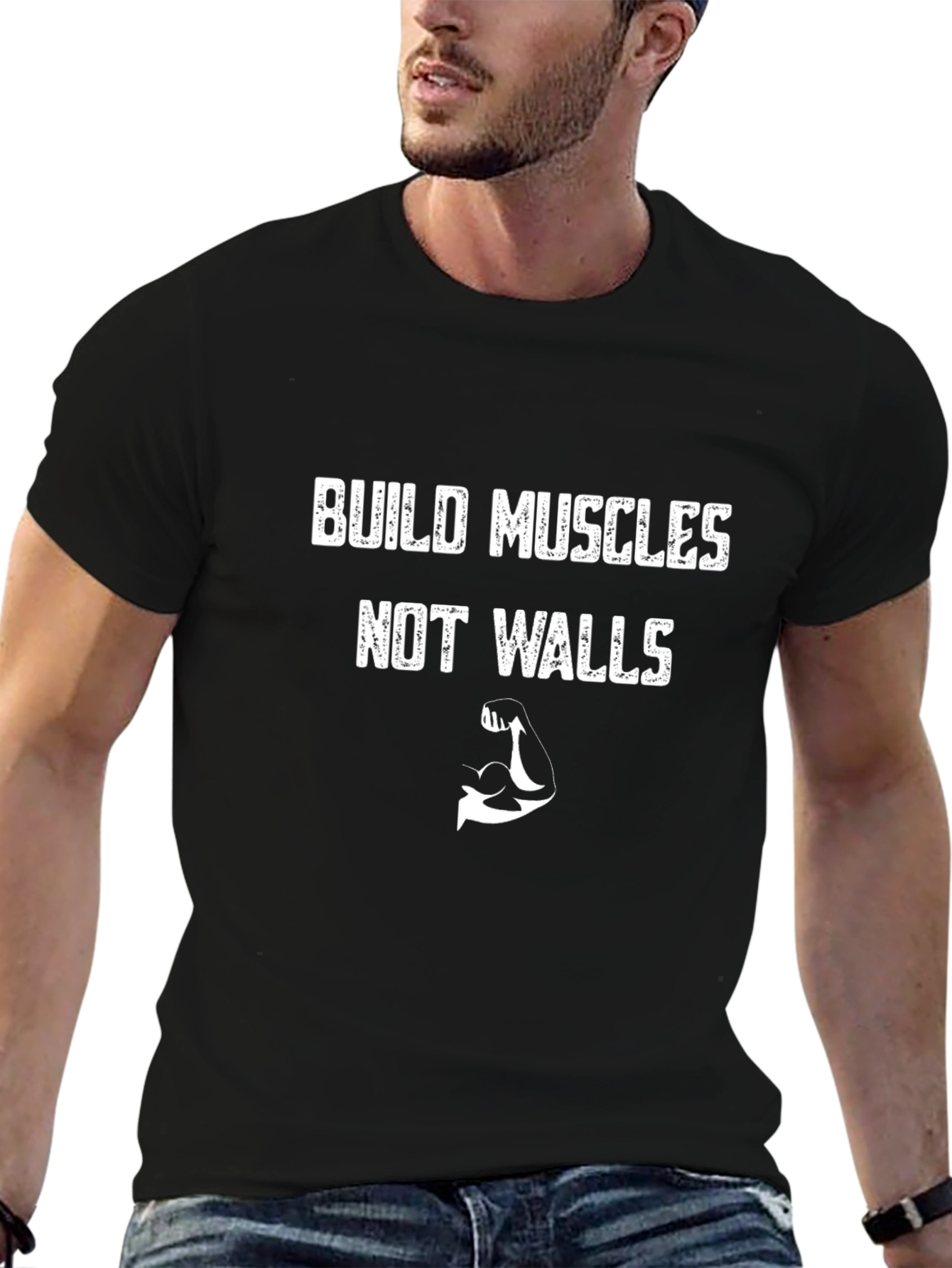 Build Muscles Not Walls Graphic Tee