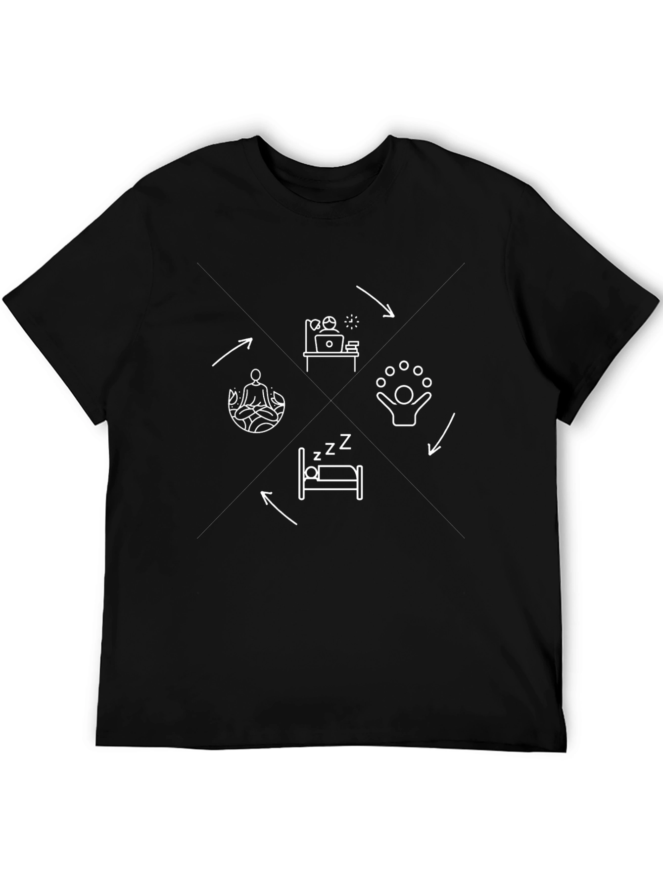 Work-Life Balance Cycle Graphic T-Shirt