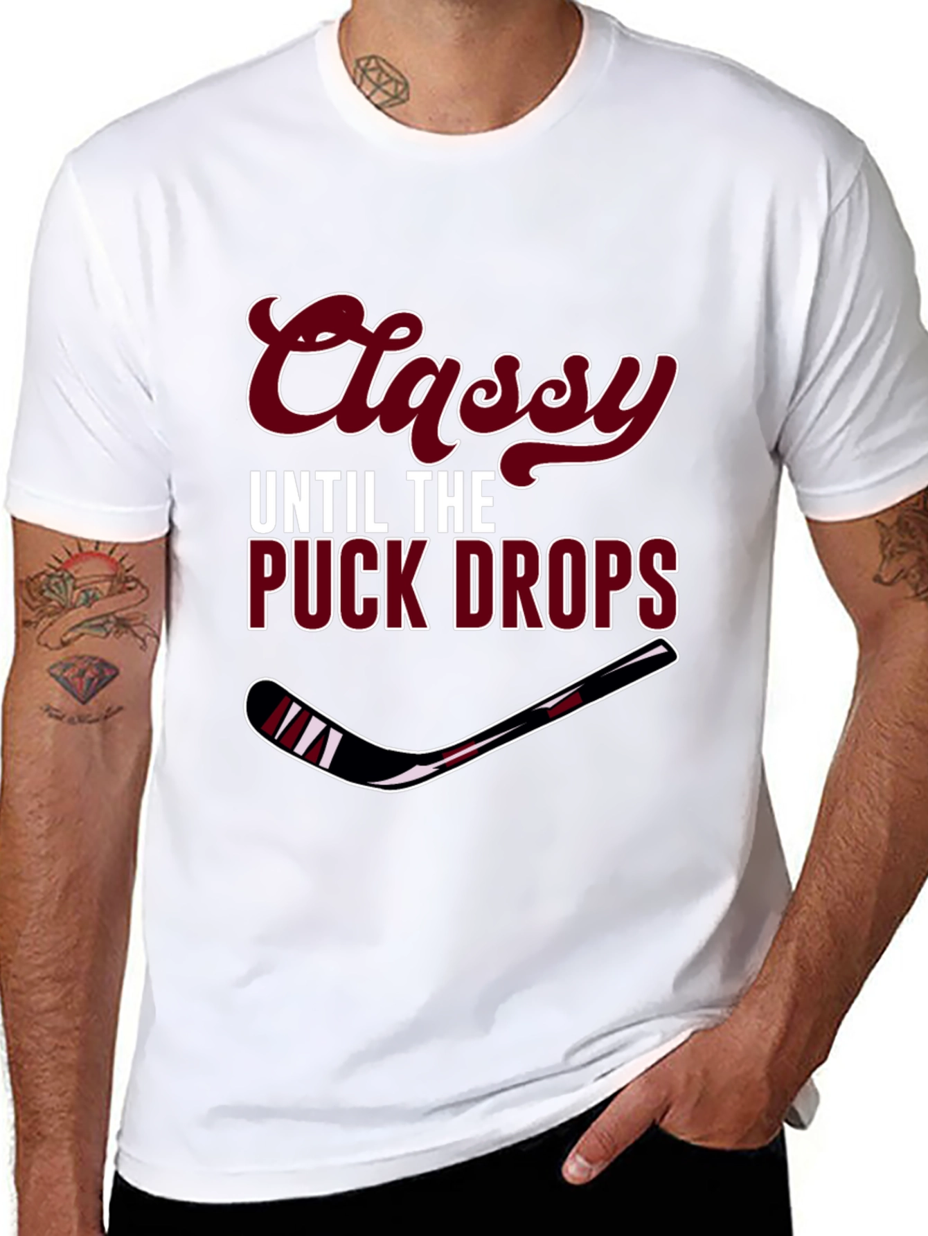 Classy Until the Puck Drops Mens T-Shirt