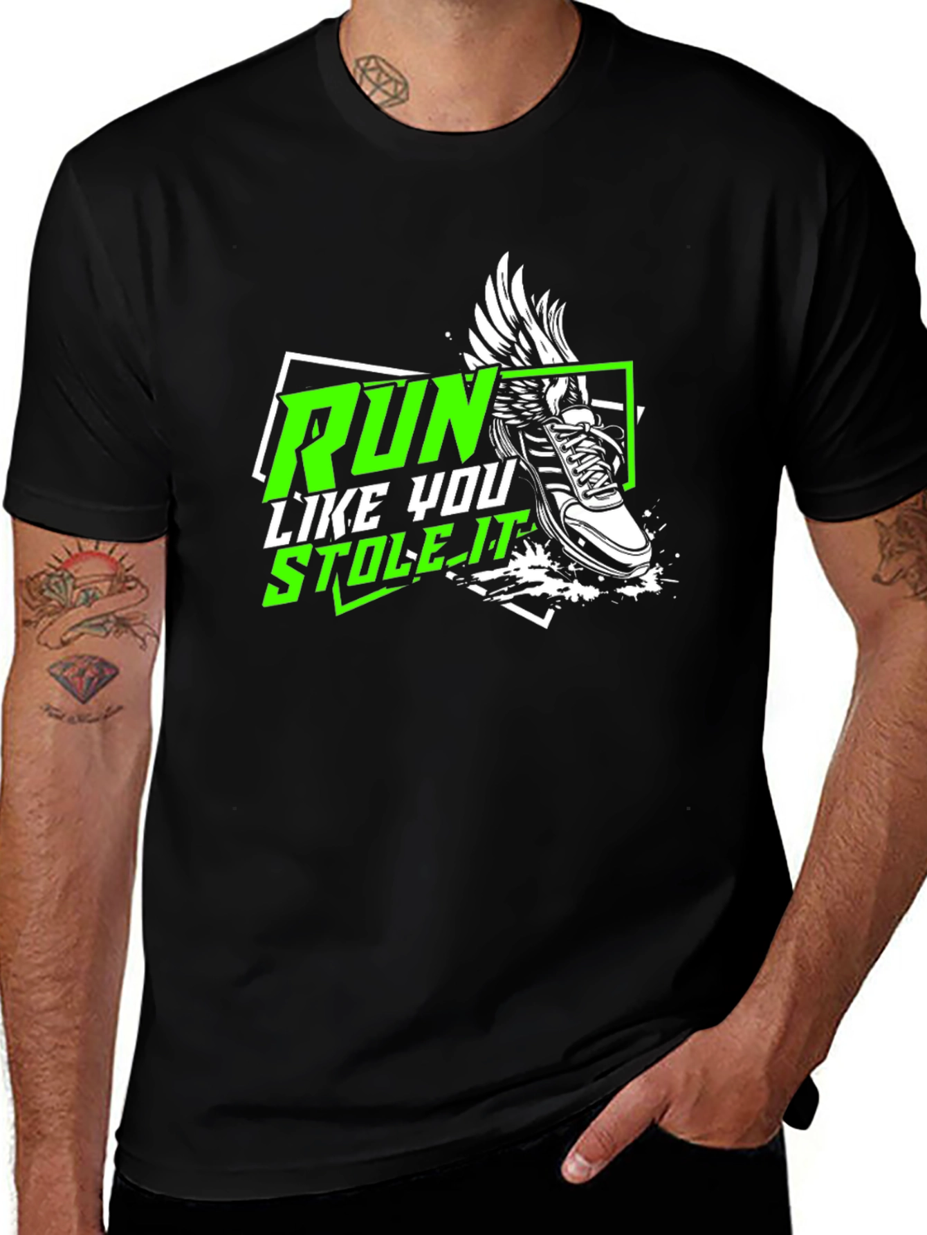 Run Like You Stole It - Black Graphic Tee