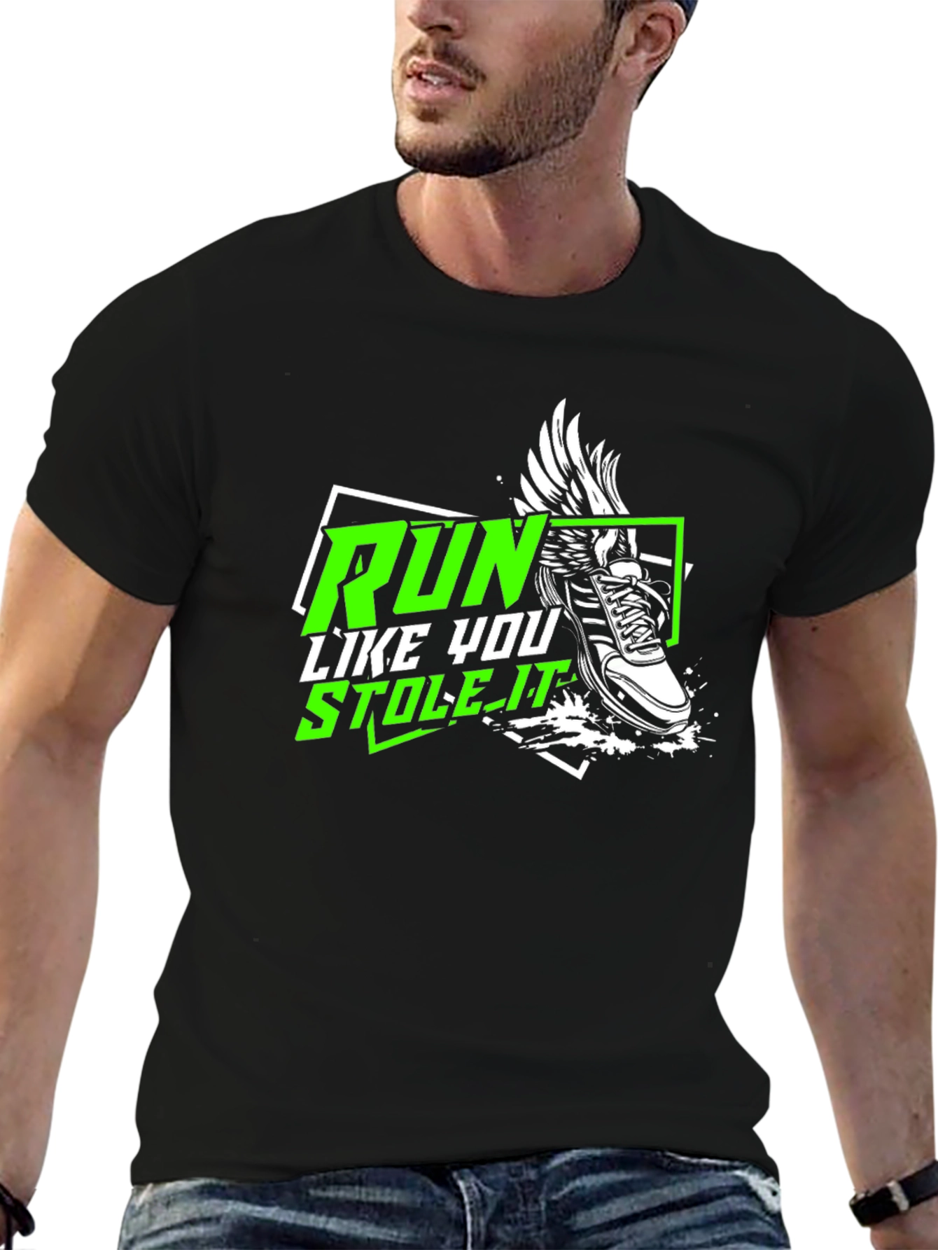 Run Like You Stole It - Black Graphic Tee